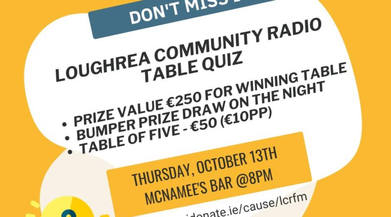 Loughrea Community Radio Table Quiz