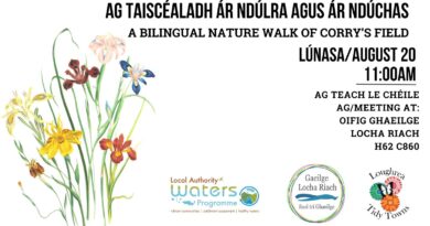 Loughrea Tidy Towns and Gaeilge Locha Riach bilingual nature walk in Loughrea